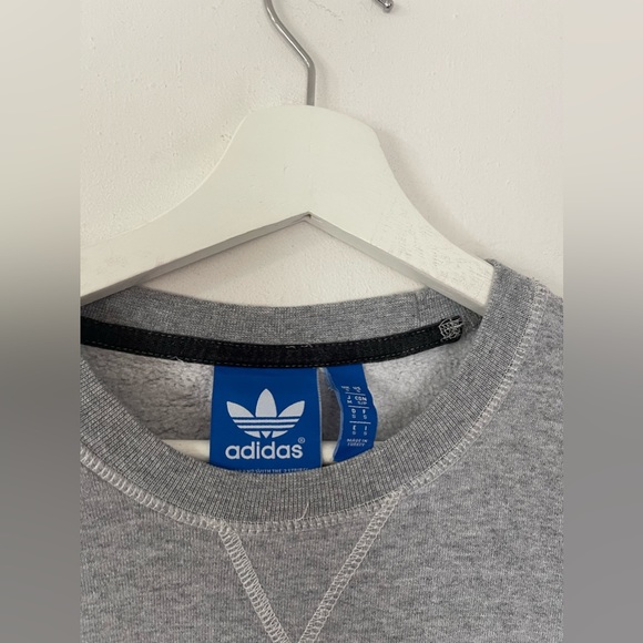 Mens Adidas Sweatshirt Small Grey Spellout Sport Gym - Picture 5 of 6